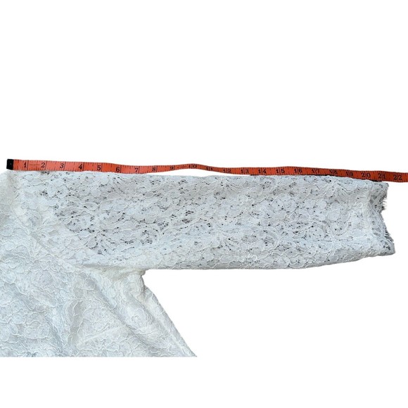 Womens White Lace Dress Formal Size 14 Short Simple Wedding Dress - Picture 14 of 16